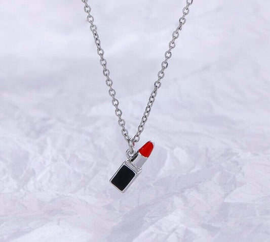 Red Lip Pendant 925 Sterling Chain Necklace Womens Ladies Jewellery Love Gift UK