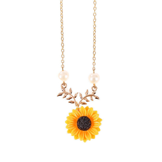 Unisex You Are My Sunshine Sunflower Pendant Chain Necklace Jewelry Gifts