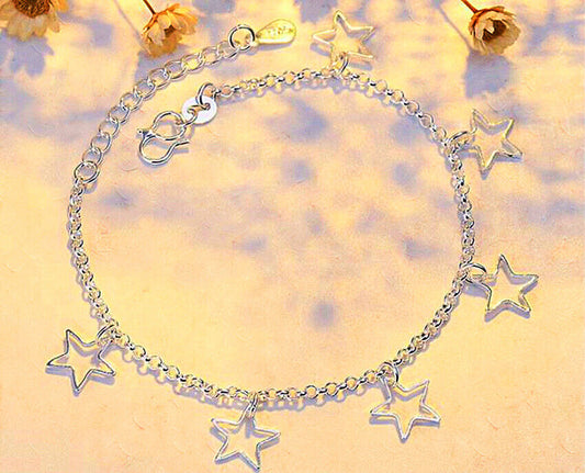 Stunning Star Pendant 925 Sterling Silver Necklace Chain Womens Jewellery Gift