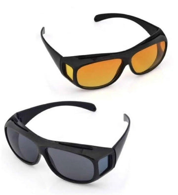 Pack Of 2 Night Driving Over Glasses That Fit Over Specs Anti glare HD Eyewear