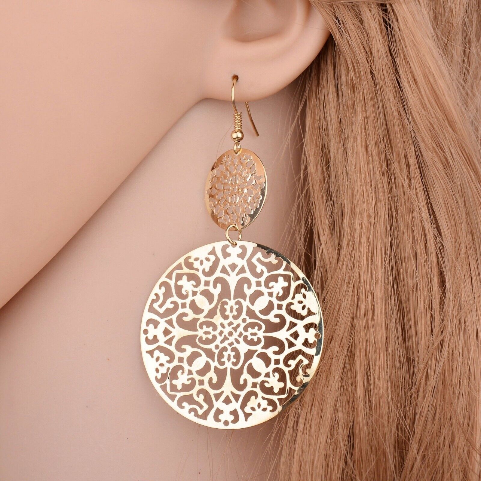 Fashion Punk Jewelry Geometric Dangle Drop Earrings Metal Statement Big Round