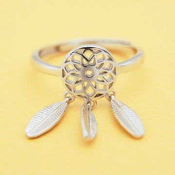 925 Sterling Silver Dream Catcher Adjustable Ring Womens Jewellery Girls Gifts