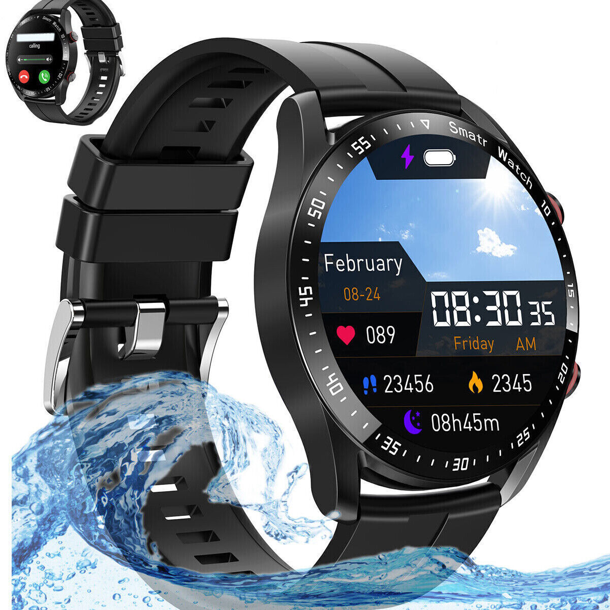 2023 Smart Watch For Men/Women Waterproof Smartwatch Bluetooth iPhone Samsung