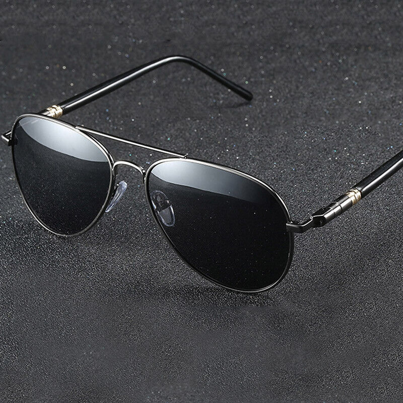 Polarized Pilot Sunglasses UV 400 Grey Gun Metal Aviators Men Driving