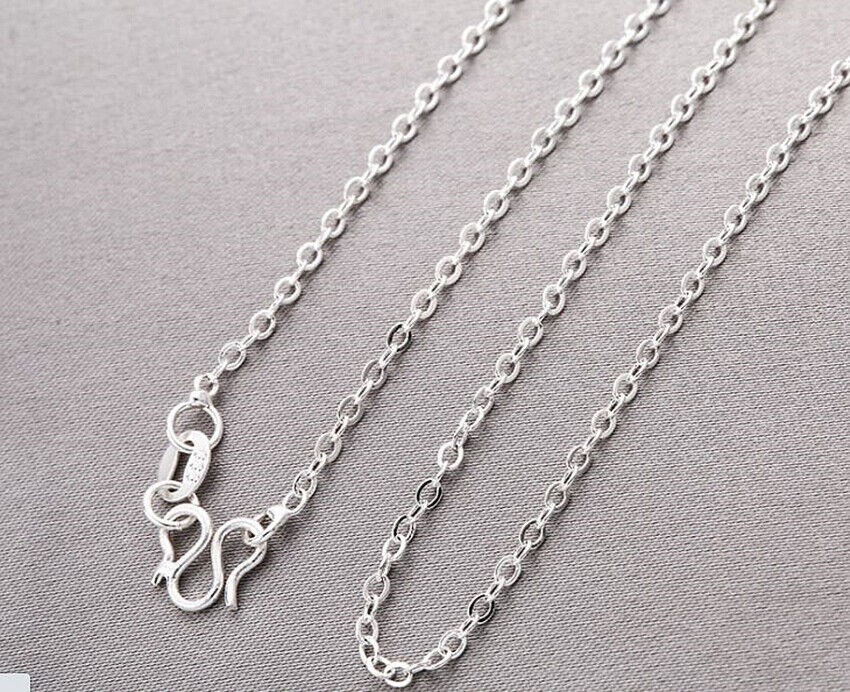 925 Sterling Silver Plated Curb Chain Women Necklace 18 Inches Jewellery Gift UK