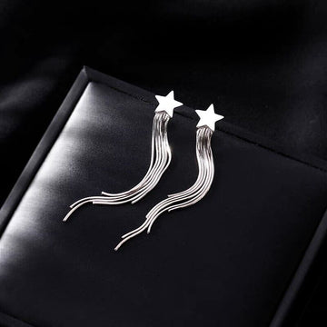 Star Tassel Drop Earrings 925 Sterling Silver Women Girls Jewellery Xmas Gift UK