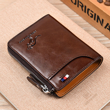 Mens RFID Blocking Leather Wallet Credit Card ID Holder Zipper Purse Waterproof