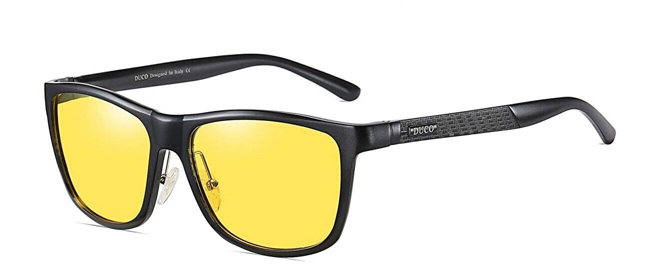 Men Polarised Metal Frame Night Driving Glasses Anti Glare Yellow 57 16 138