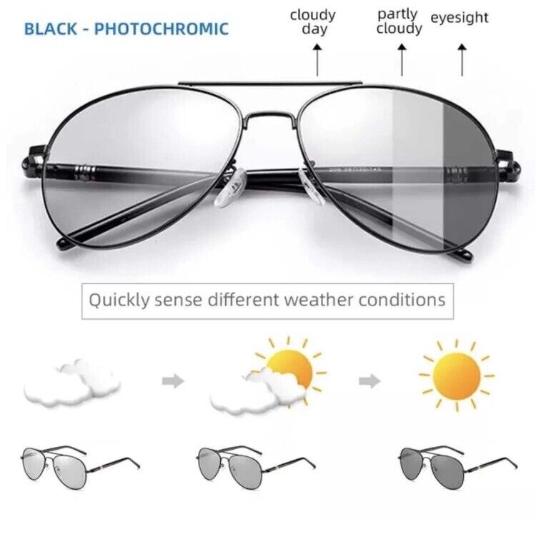 Men Women Photochromic Polarized Sunglasses Day Night Driving Sports Sun Glasses