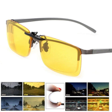 Sunglasses Night Vision Anti Glare Polarized Clip On Driving Glasses UV400 Lens