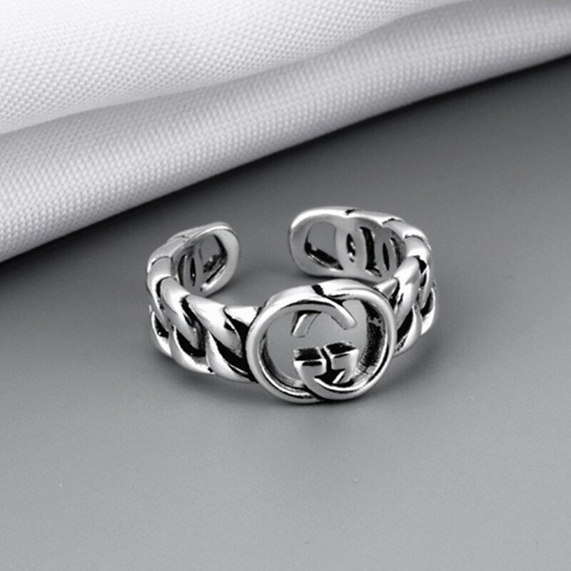 Vintage 925 Sterling Silver Twisted Adjustable Ring Womens Jewellery