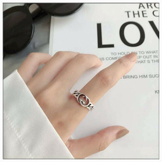 Vintage 925 Sterling Silver Twisted Adjustable Ring Womens Jewellery