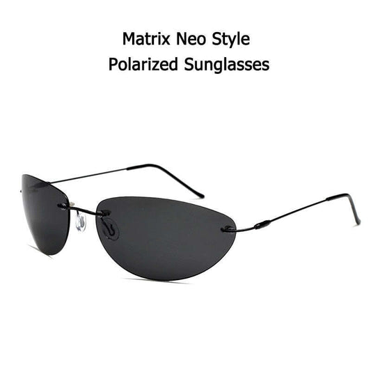 The Matrix Neo Style Polarized Fashion Cool Sunglasses Ultralight Rimless Men