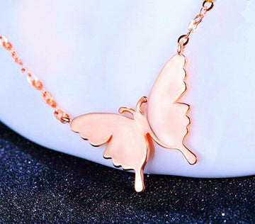 Butterfly Pendant 925 Sterling Silver Necklace Chain Women Jewellery LoveGifts