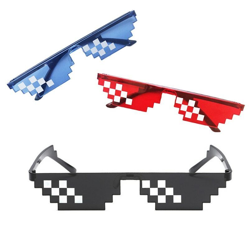 Mosaic Glasses Sunglasses Pixel Trendy Cool Super Party Funny Shades Eyewear