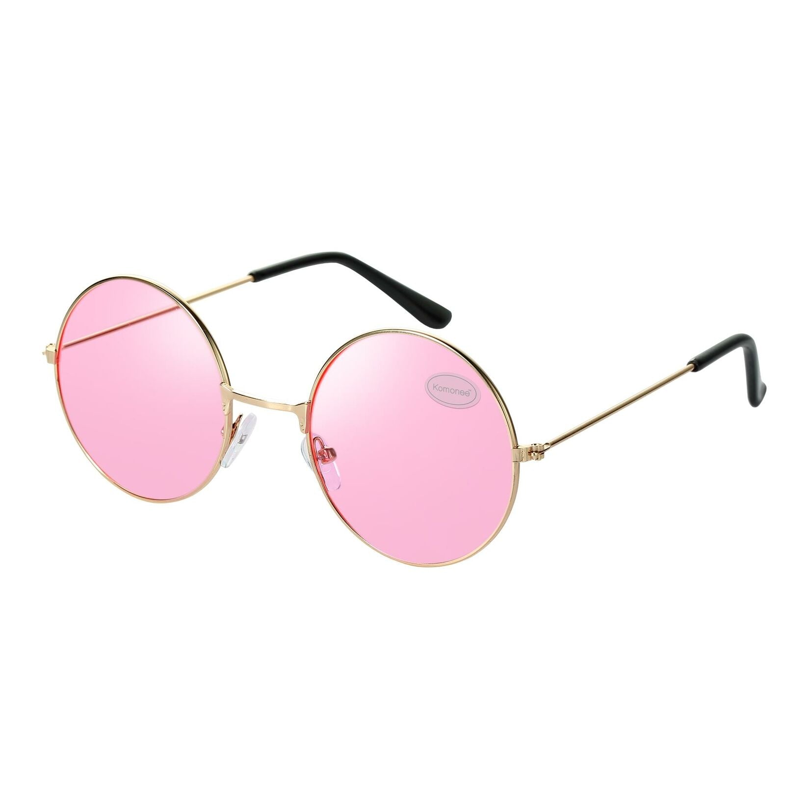 Pink Lens Sunglasses Round Lennon Teashades Circle Mens Womens Shades UV400