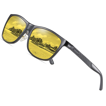 Night Drive Glasses Polarised Anti Glare Yellow Lens Metal Frame 57 16 138 Duco