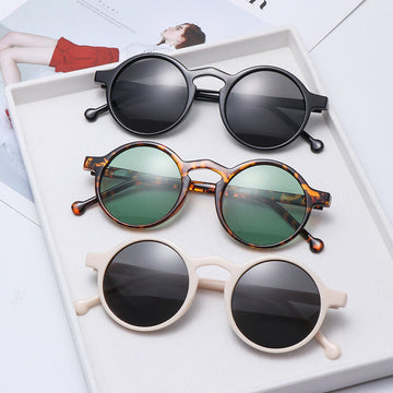 Black Glasses Vintage Sun Glasses Round Sunglasses for Women Eyewear