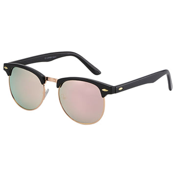 Classic Rose Gold Mirrored Sunglasses Cat Eye Gold Frame Women UV400