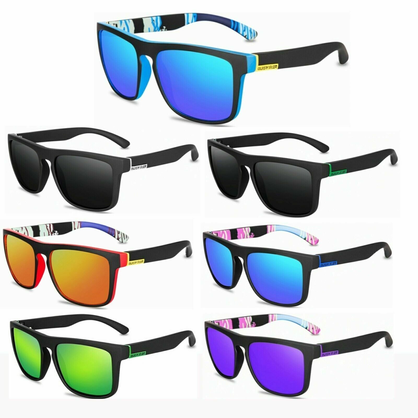 Sports Polarized Square Sunglasses UV400 for Men & Women, Driving Cycling Golf