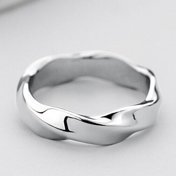 925 Sterling Silver Twirl Wave Simple Adjustable Ring Mens Womens Girls Gifts