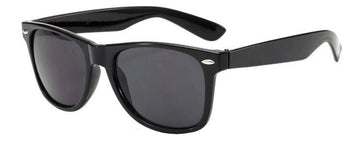 Classic BLACK Sunglasses BLACK Lens Mens Ladies Womens Retro Vintage 80s Fashion