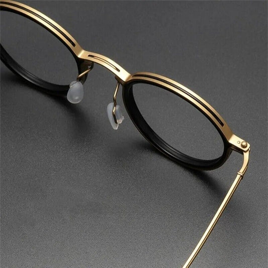 Retro Round Anti Blue Light Reading Glasses Men Women Presbyopia Metal Frame