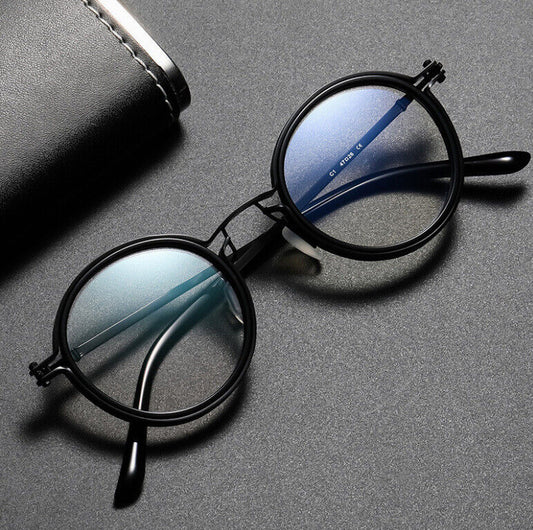 Retro Round Anti Blue Light Reading Glasses Men Women Presbyopia Metal 0 ~+4.0