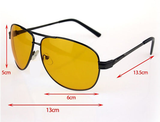 Unisex Men Womens Pilot Style Night Driving Glasses with Bad Weather Brightening