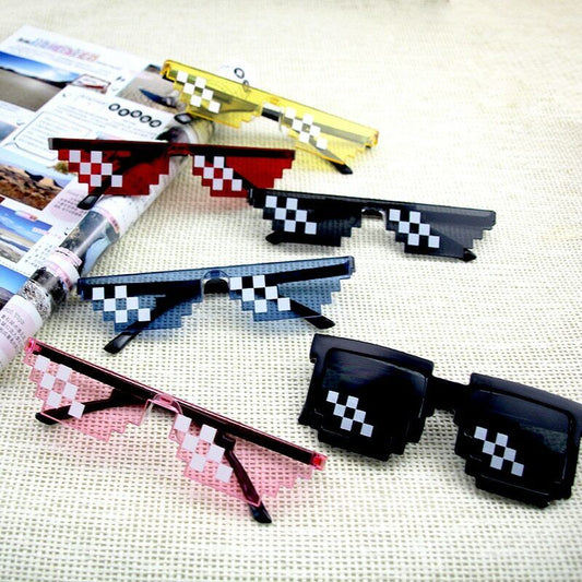 Mosaic Glasses Sunglasses Pixel Trendy Cool Super Party Funny Shades Eyewear