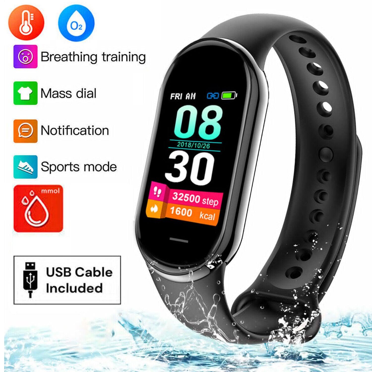 Smart Watch Sports Fitness Tracker Heart Rate Blood Health For iPhone Android